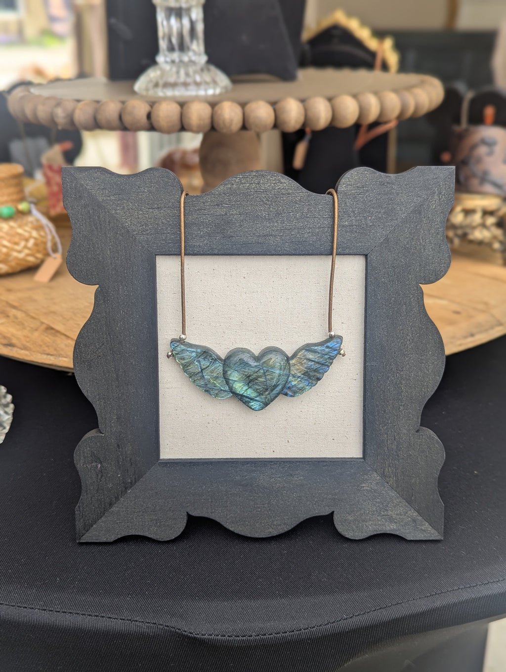 Labradorite Winged Heart Choker