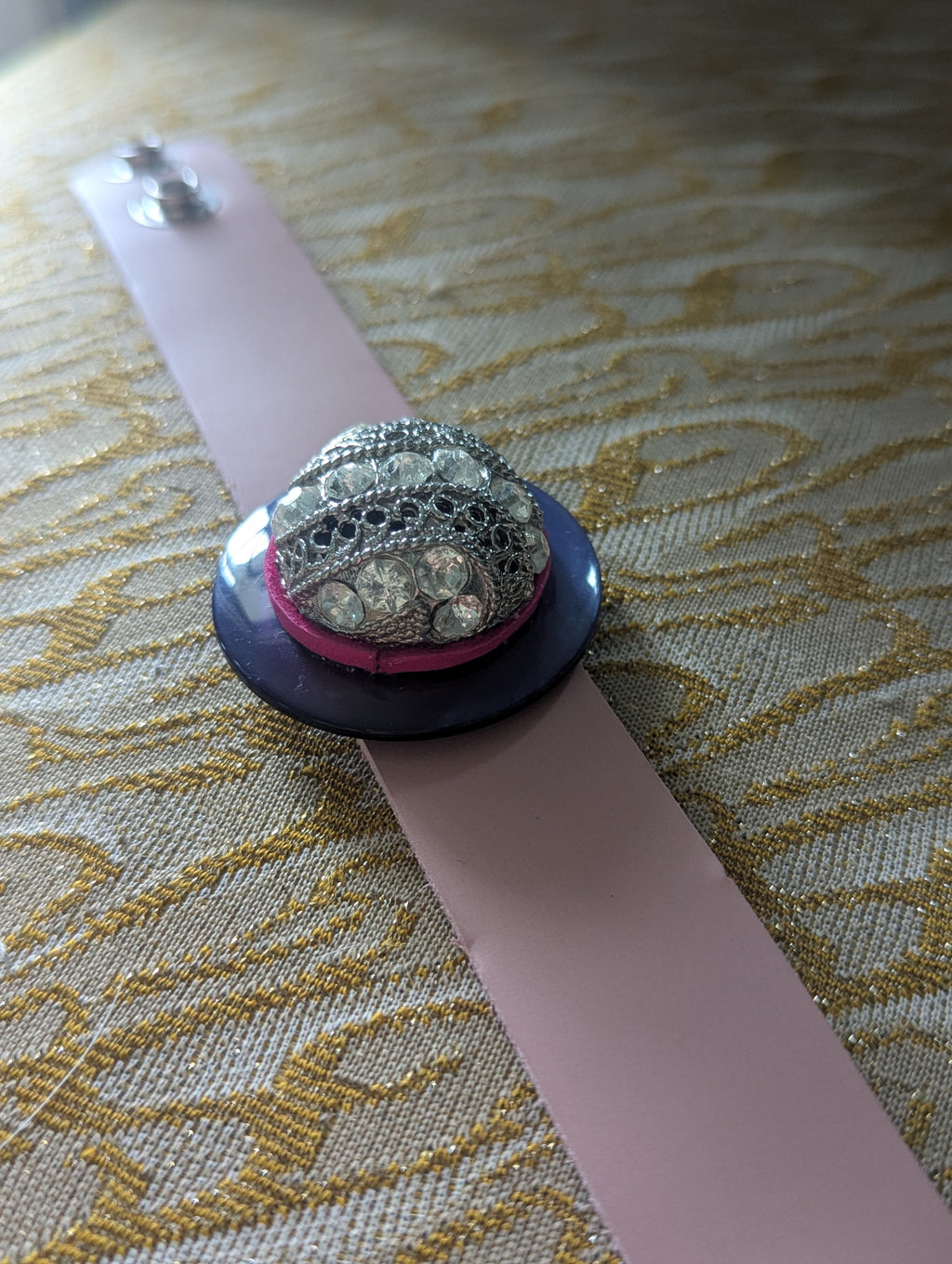 Vintage Rhinestone Stack Leather Bracelet