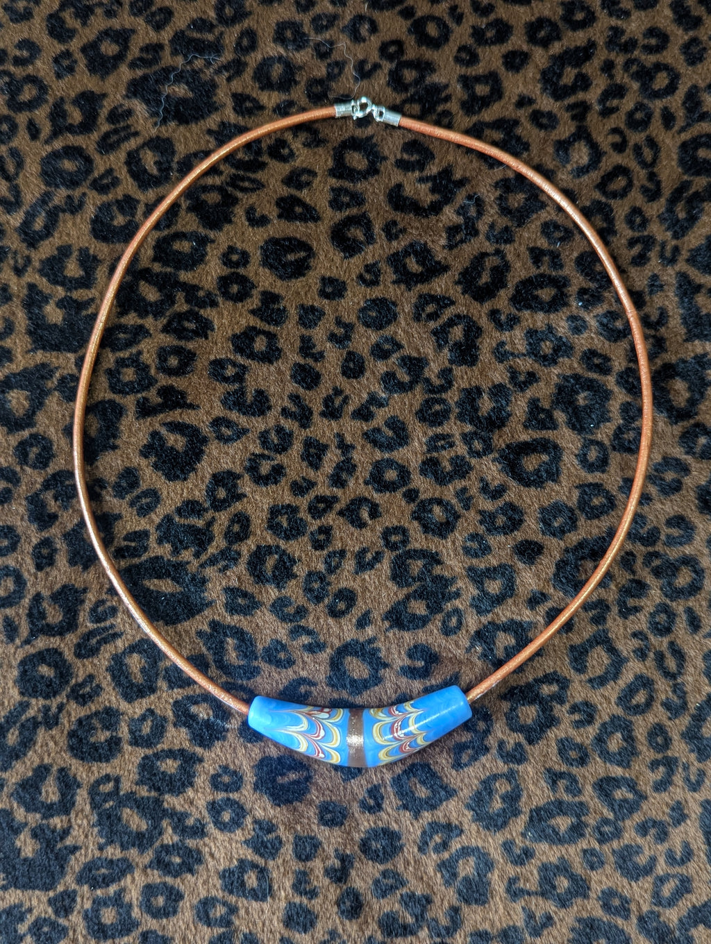 Italian Millefiori Blue Glass Bead Choker