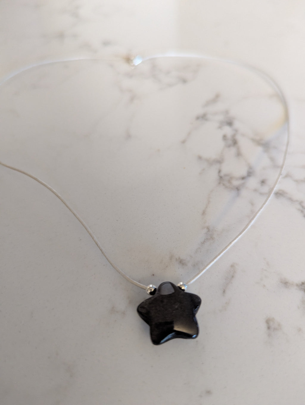 Obsidian Puffy Star Choker