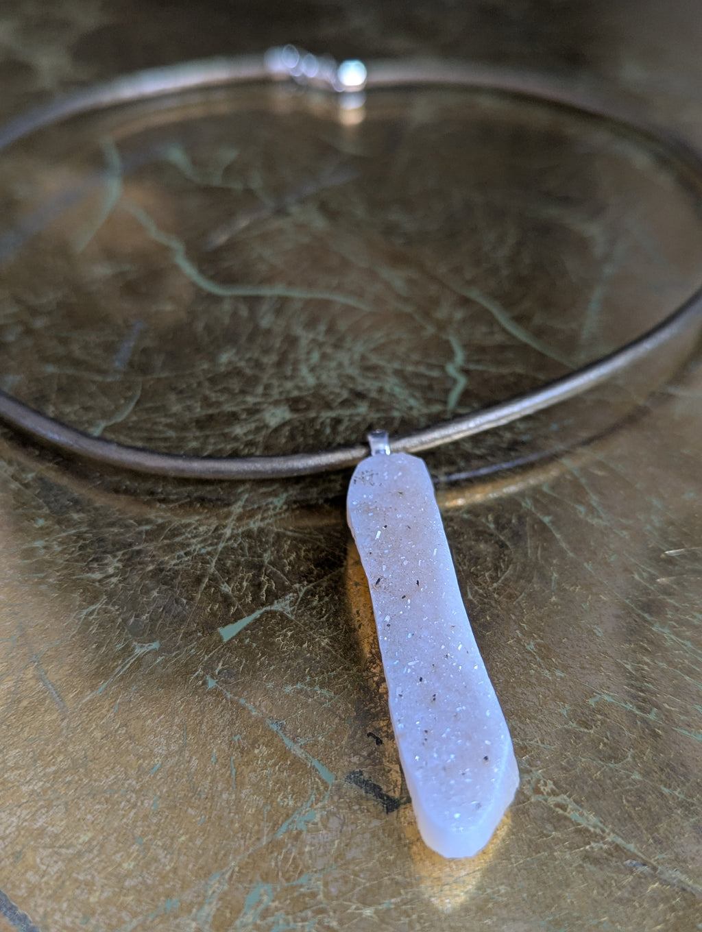 Druzy Quartz Spike Pendant