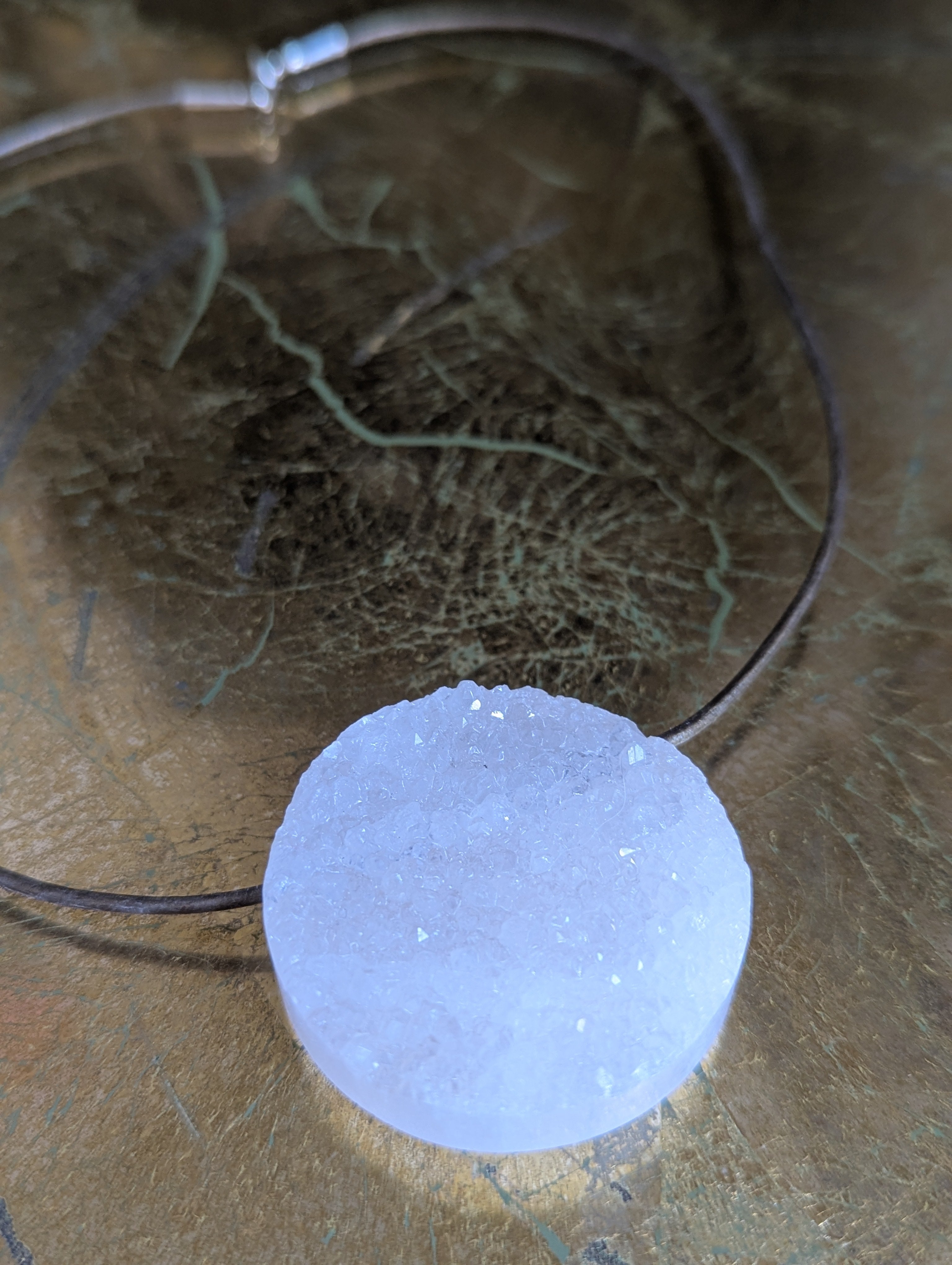 Druzy Quartz Disc Pendant