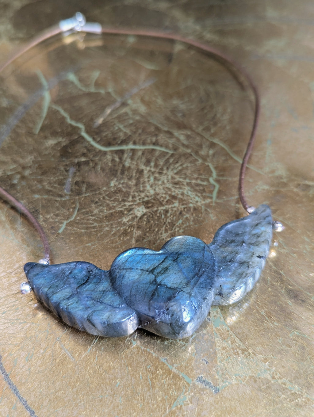 Labradorite Winged Heart Choker
