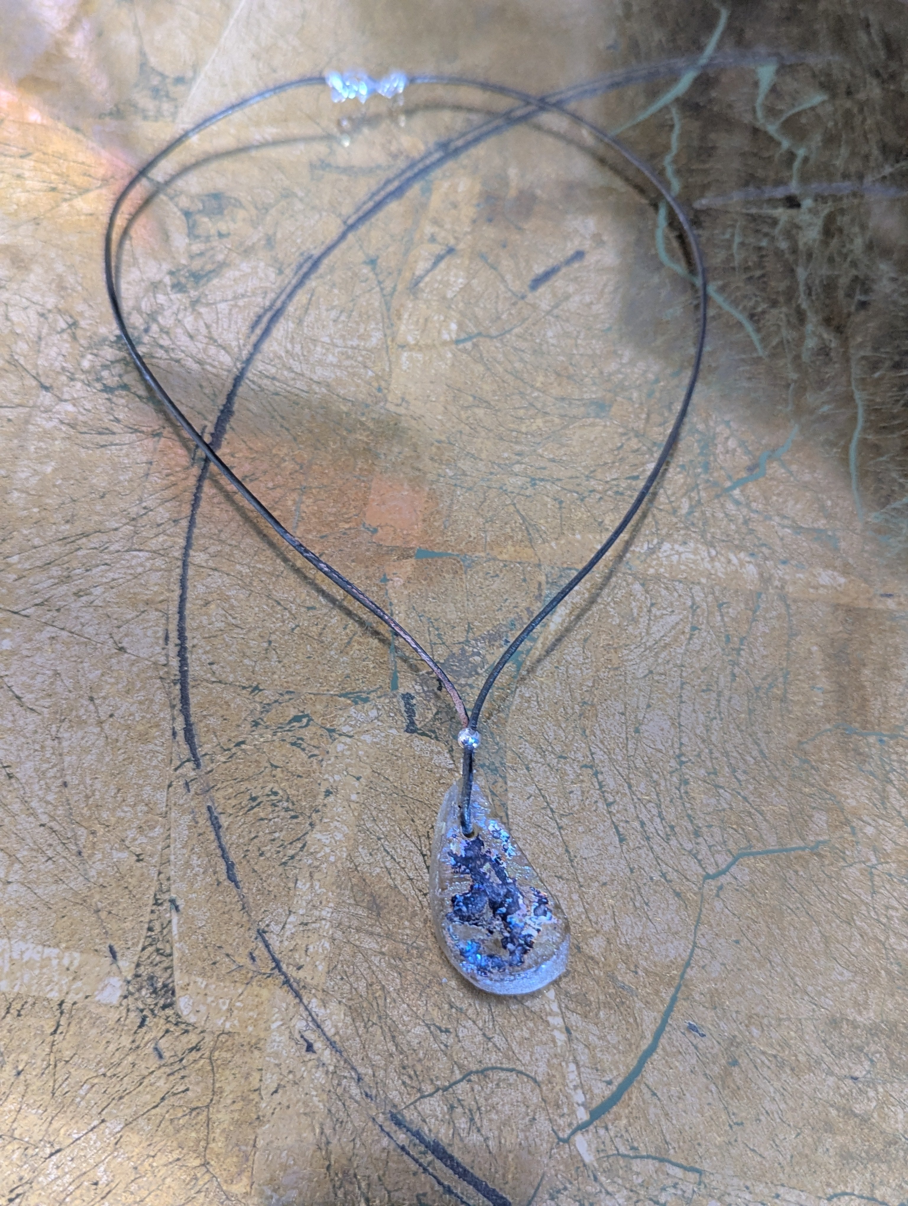 Beige Roman Glass Ancient Artifact Perfume Bottle Shard Pendant