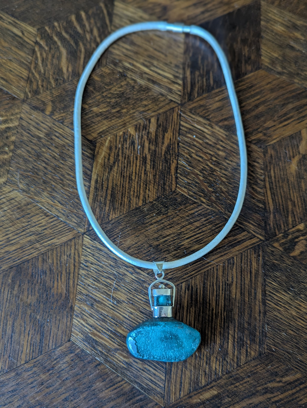 Blue Roman Glass Ancient Perfume Bottle Pendant