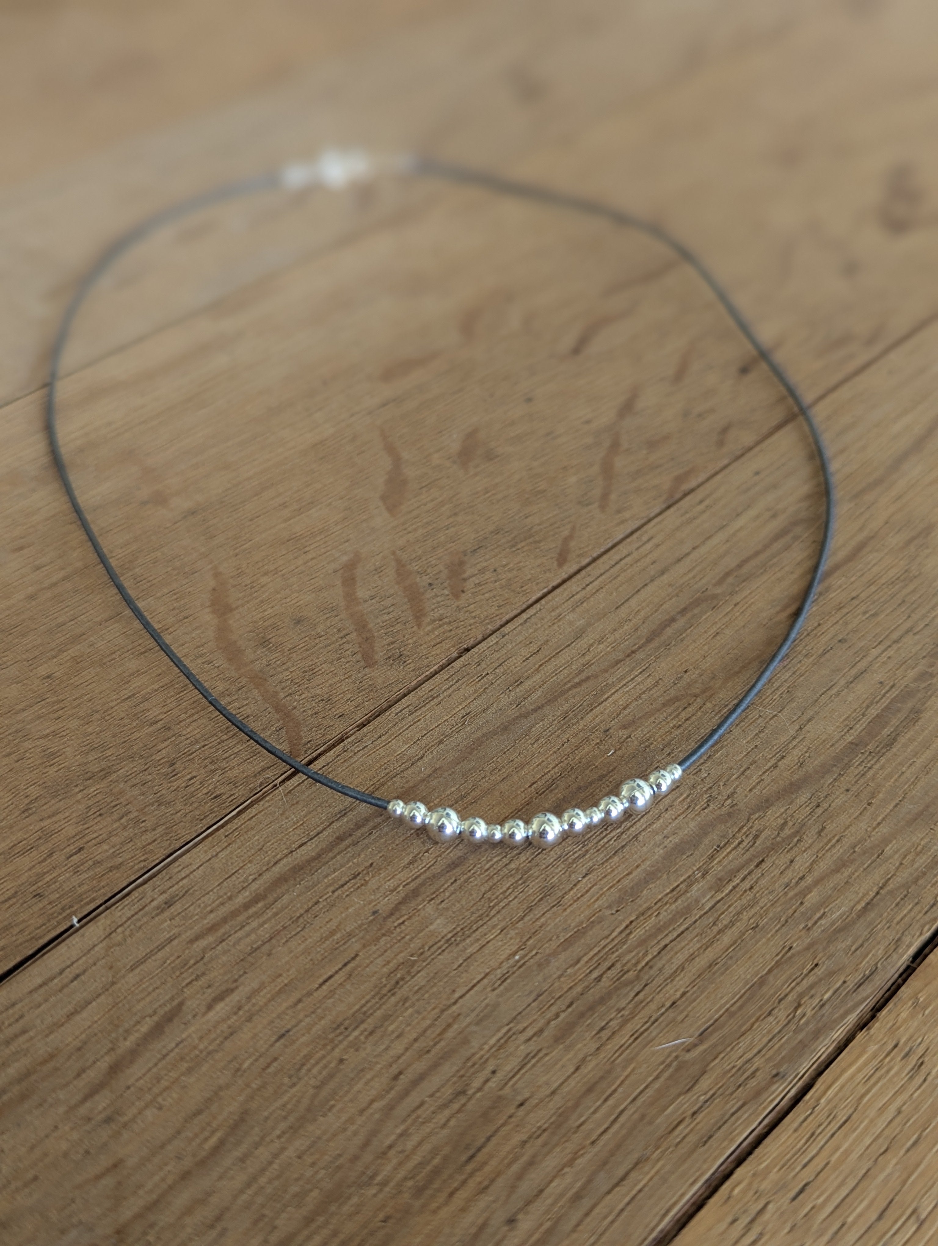 Tiny Silver Balls Choker