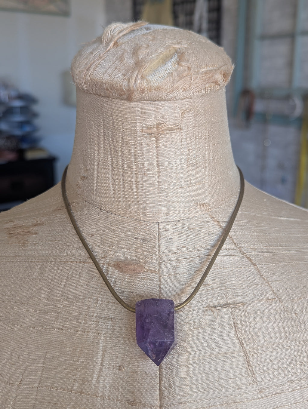 Amethyst Obelisk Pendant