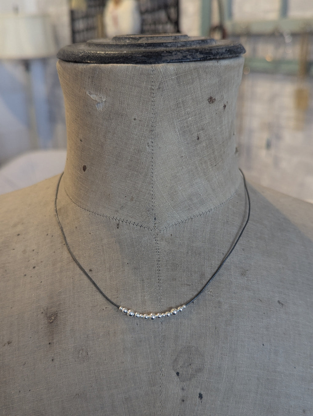 Tiny Silver Balls Choker