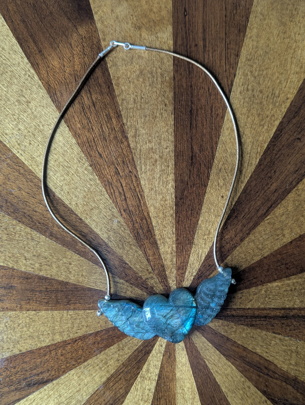 Labradorite Winged Heart Choker